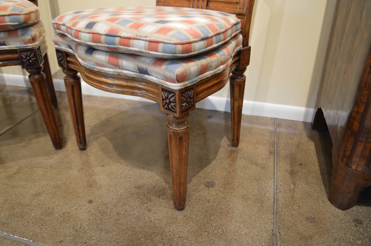 Pair of Louis XVI  Antique Fruitwood Chairs In Excellent Condition In Los Angeles, CA