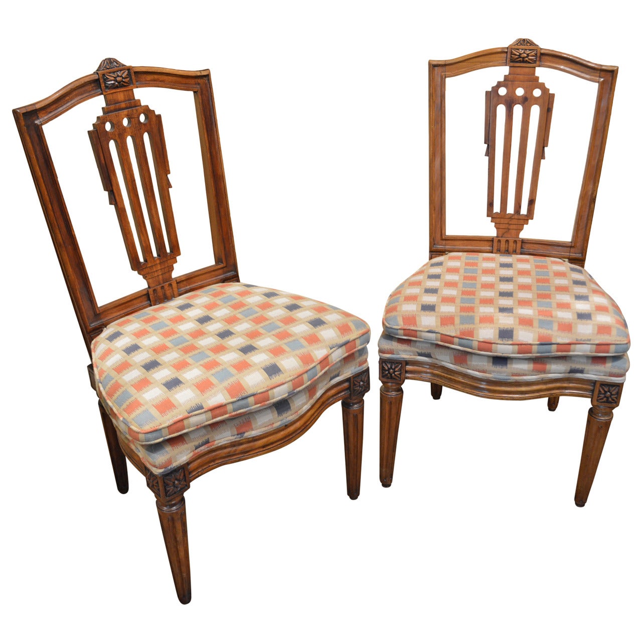 Pair of Louis XVI  Antique Fruitwood Chairs