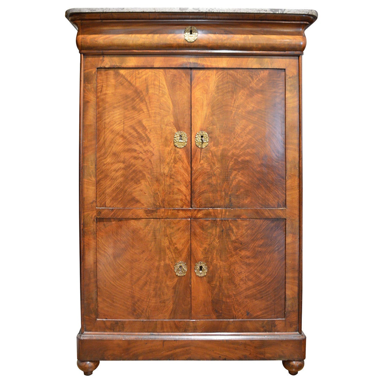 Antique Louis Philippe Walnut Armoire at 1stdibs