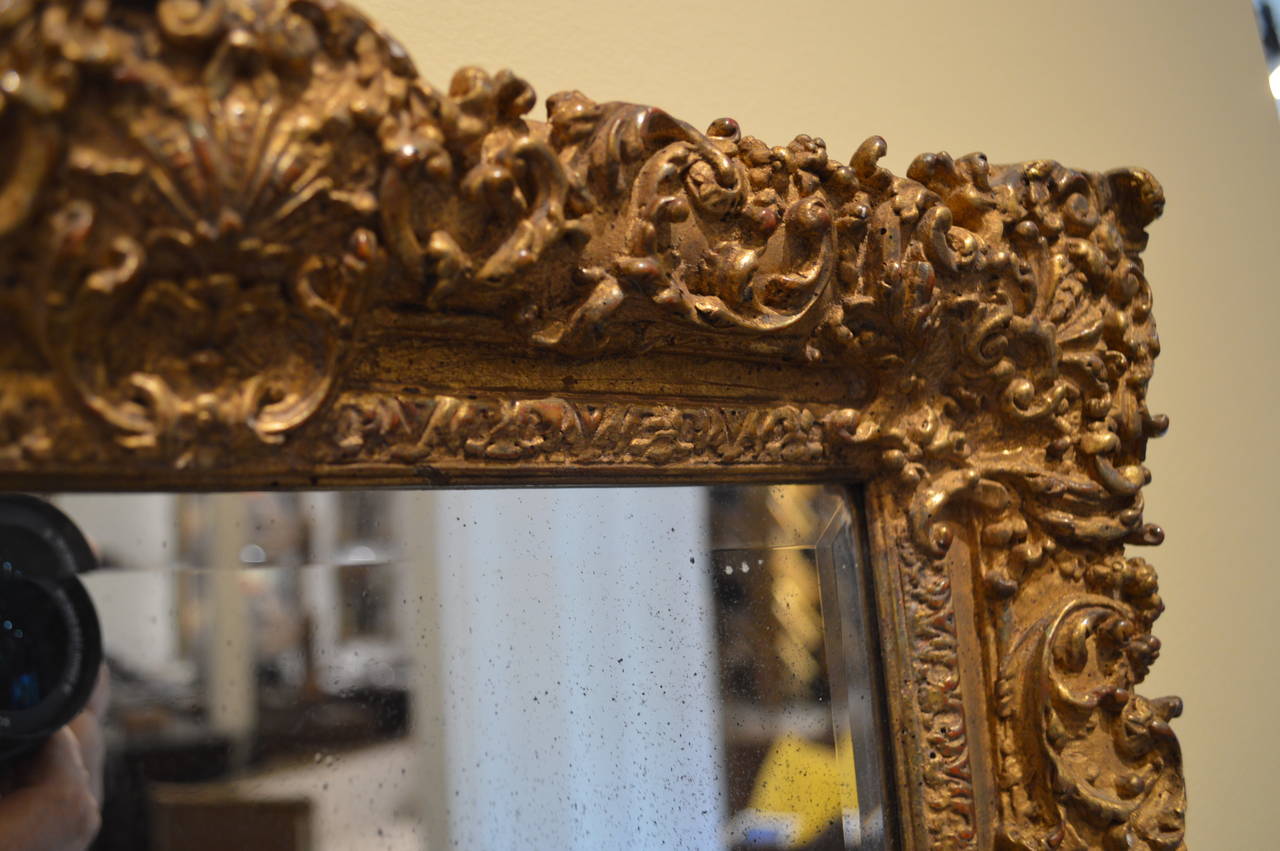 French Gilded Mirror 19th Century In Excellent Condition In Los Angeles, CA