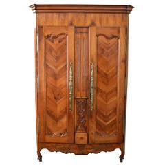 French Antique Armoire Cabinet, 18th Century