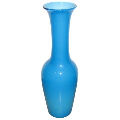 Tall Blue Case Glass Vase