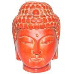 Small Buddha Head made of Red Coral
