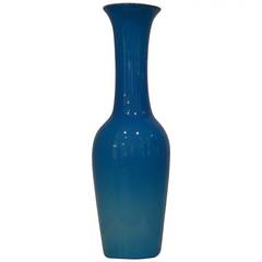 Blue Italian Crackle Glaze Vase