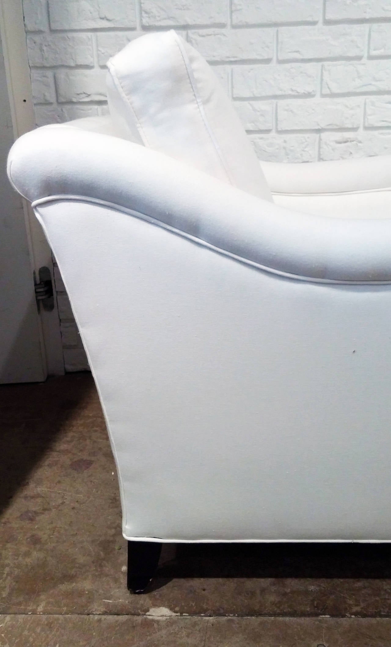Low Back Rolled Arm Club Chair In Excellent Condition In Washington, DC