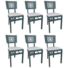 Set of Six Chinese Modern Folding Chairs