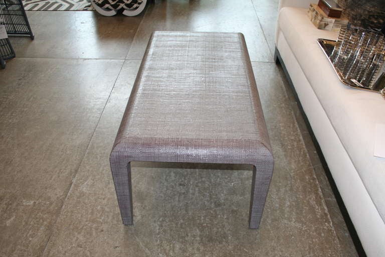 Mid-20th Century Harrison Van Horn Rattan Coffee Table