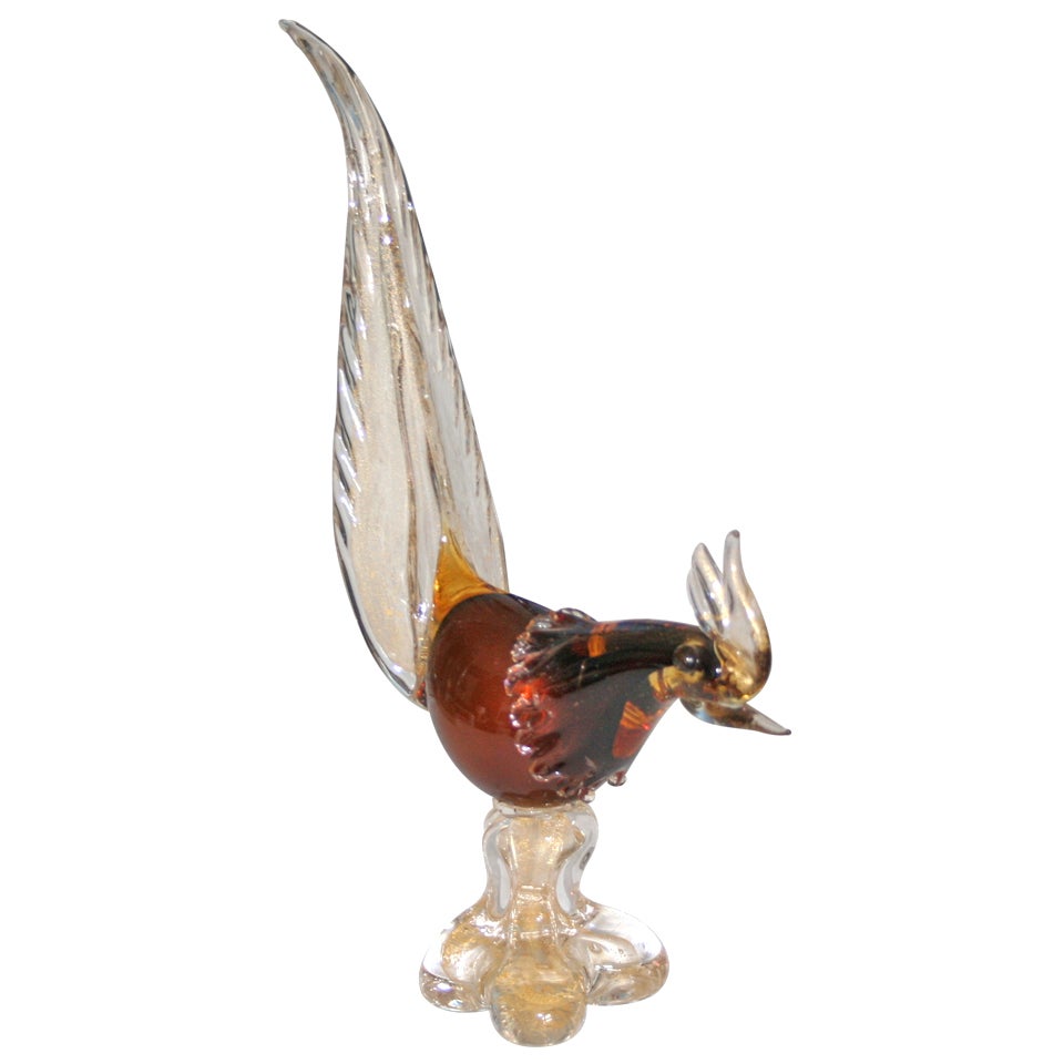 Murano Glass Pheasant For Sale