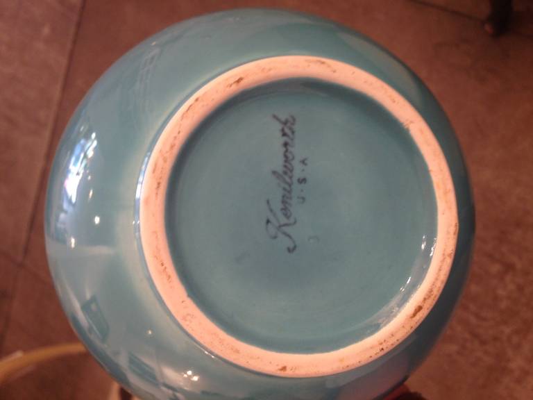 Pair of Turquoise Ceramic Vases In Excellent Condition In Washington, DC