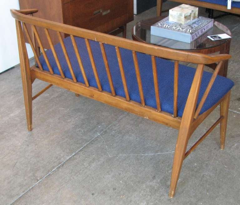American Danish Modern Walnut Deacons Bench
