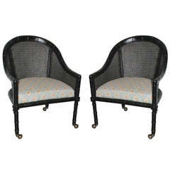 Pair of Ficks Reed Faux Bamboo Chairs Pair of Ficks Reed Faux Bamboo Chairs