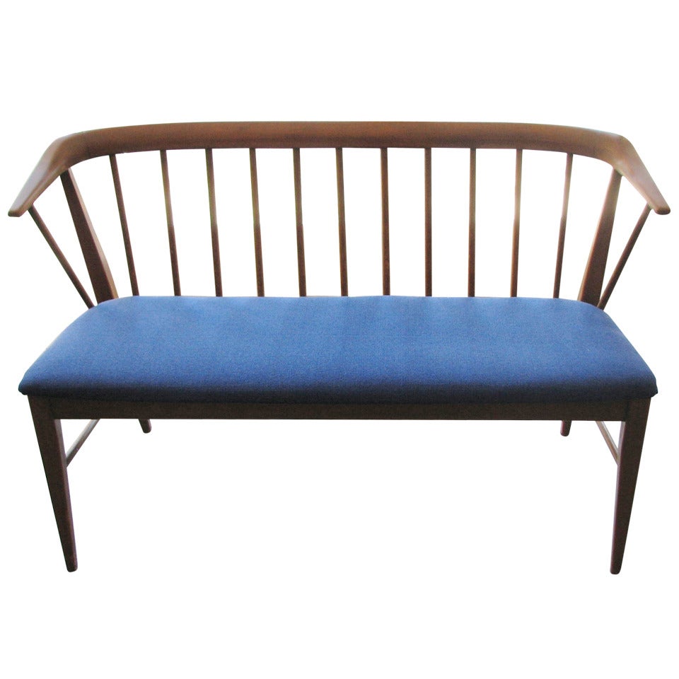 Danish Modern Walnut Deacons Bench