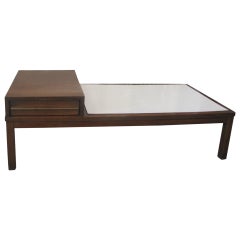 Vintage Mid-Century Coffee Table with White Laminate Top