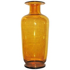 Vintage Large Indiana Glass Co Amber Vase