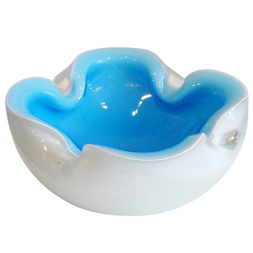 Fantastic Blue Case Glass Murano Bowl