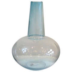 Vintage Large Powder Blue Glass Vase