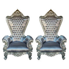 Pair of Large Baroque Ceremonial Style Armchairs