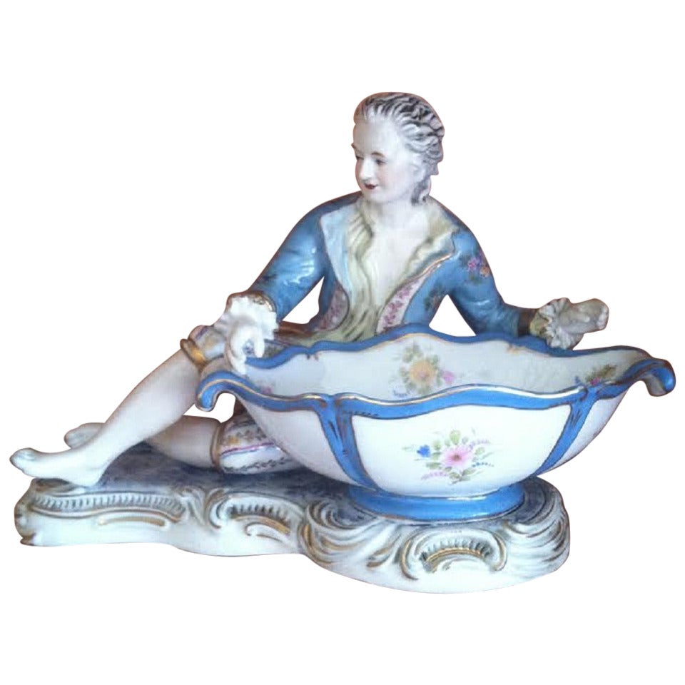 Meissen Figurine,  Boy with Sweetmeat Dish For Sale