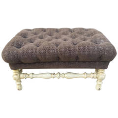 Vintage French Ottoman in Provincial Country Style 