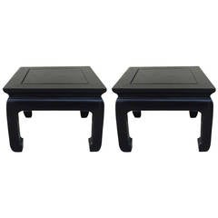 Pair Small Mid Century Side Tables Michael Taylor Style