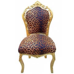 French Louis XV Style Chair in Leopard