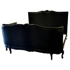French Louis XVI Style Bed in Black King Size