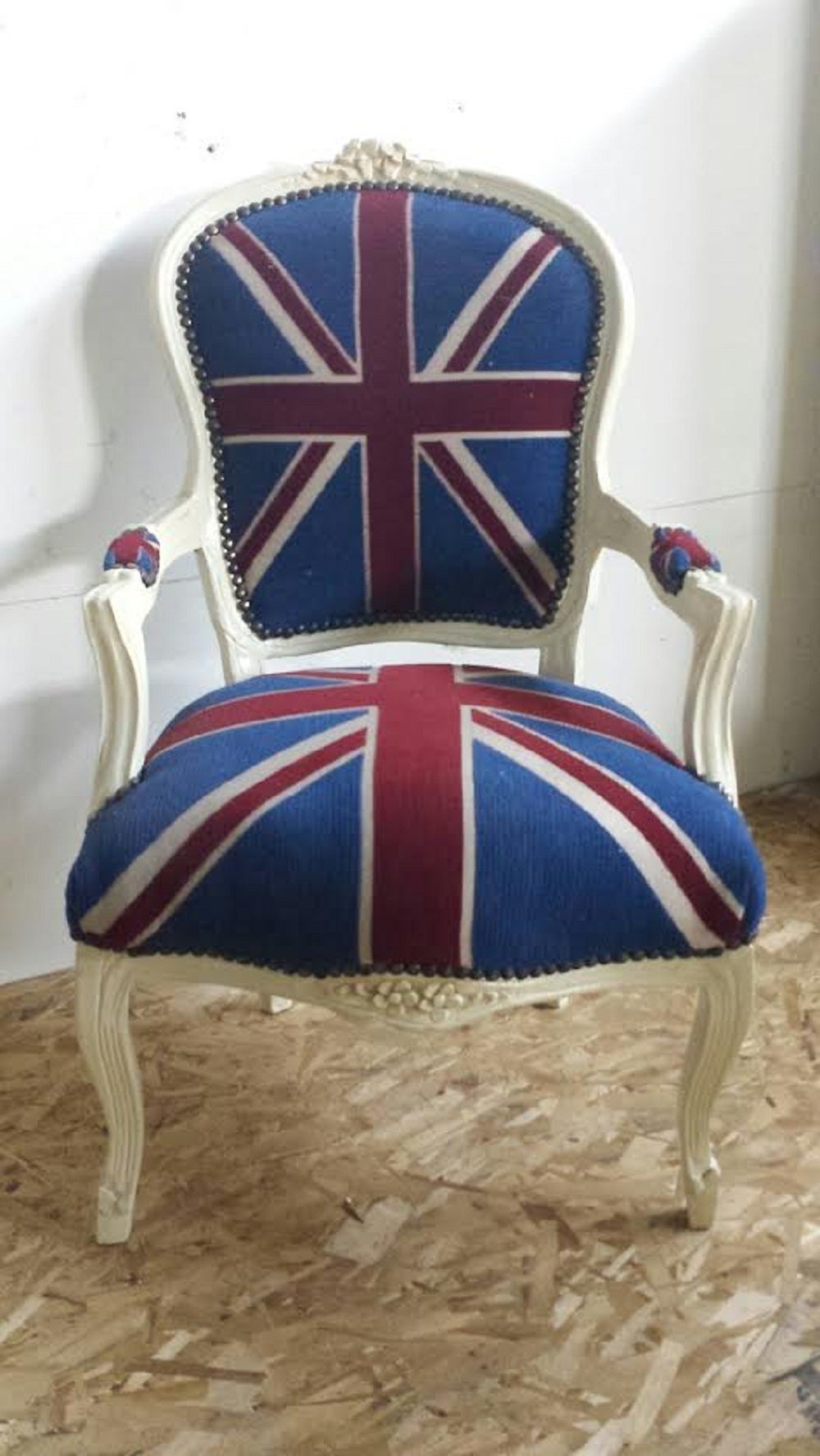 French Louis XV Style Armchair in Union Jack Flag