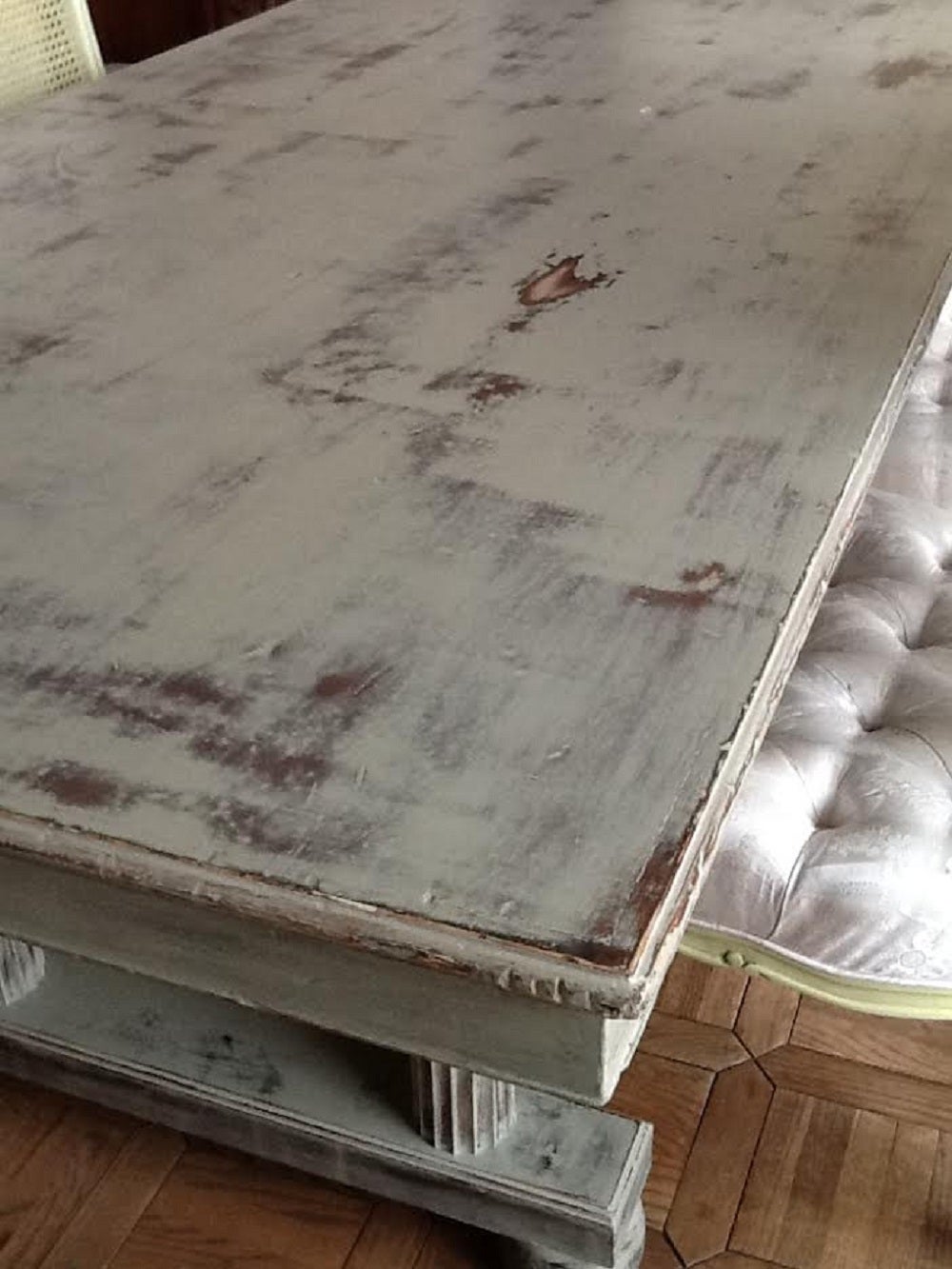 Dining Table, French Country Farmhouse Table In Excellent Condition For Sale In Glendale, CA