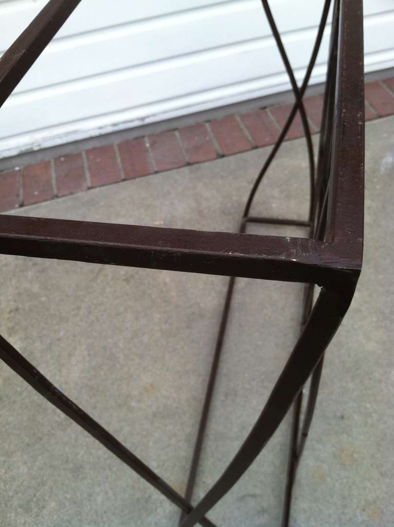 Tall And Narrow Iron Console Table In Excellent Condition In Glendale, CA