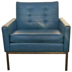 Armchair, Mid Century Modern Danish Blue Armchair