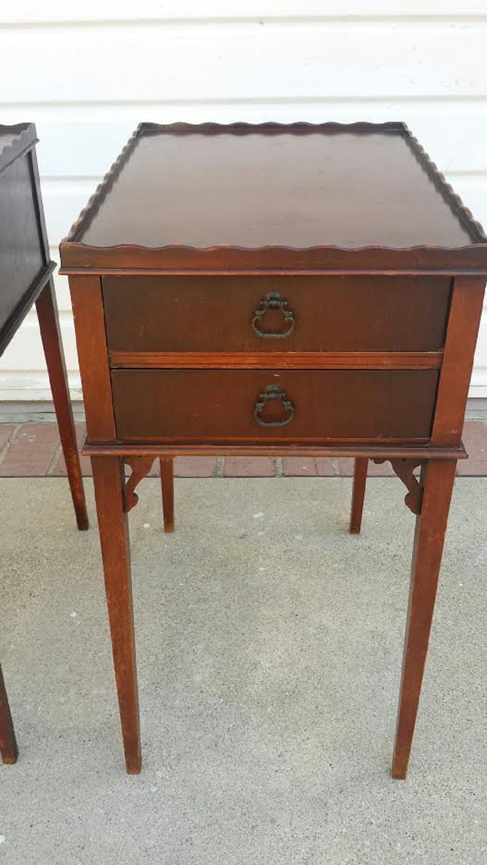 Country Pair of French Provincial Style Side Tables