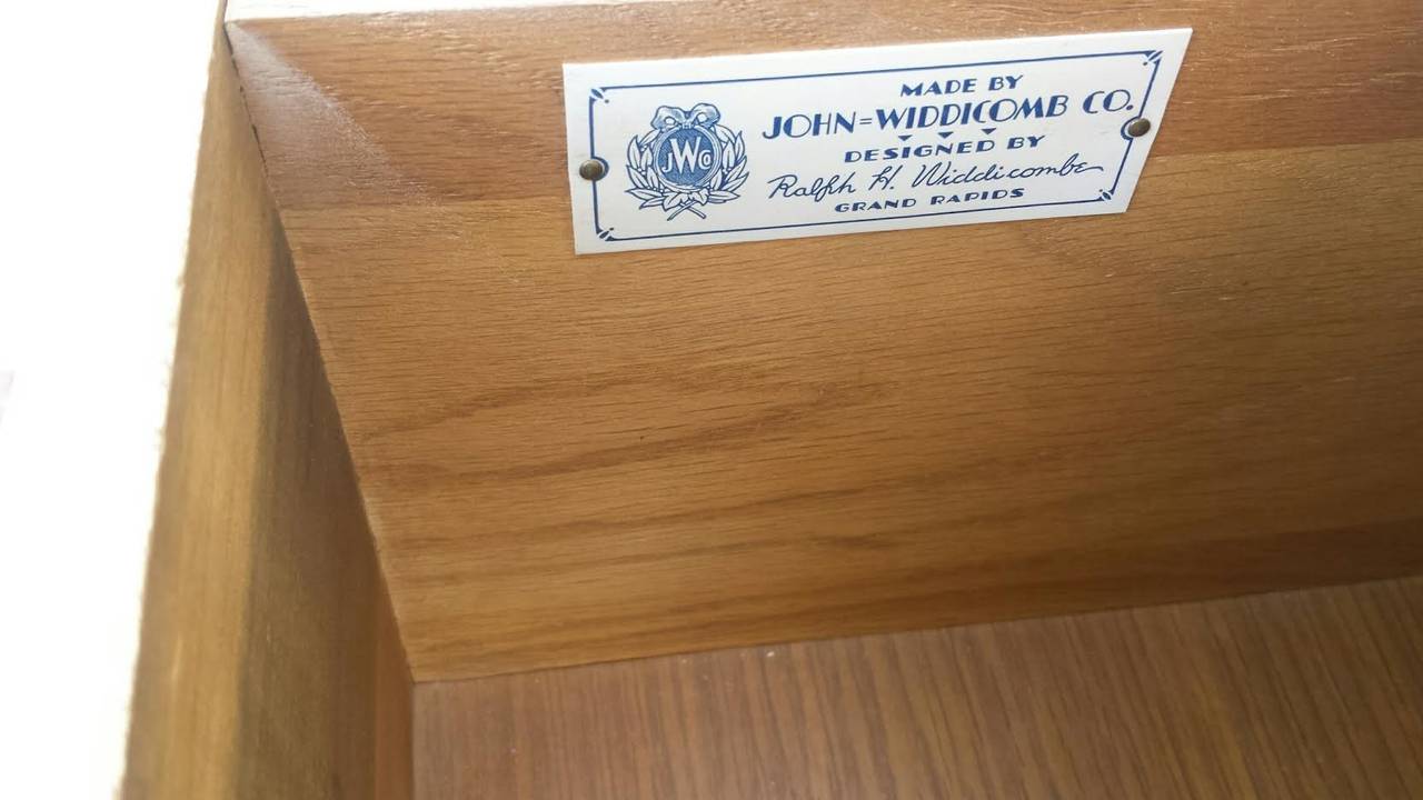 20th Century French Chest Dresser, Floral Painted Chest of Drawers by John Widdicomb For Sale