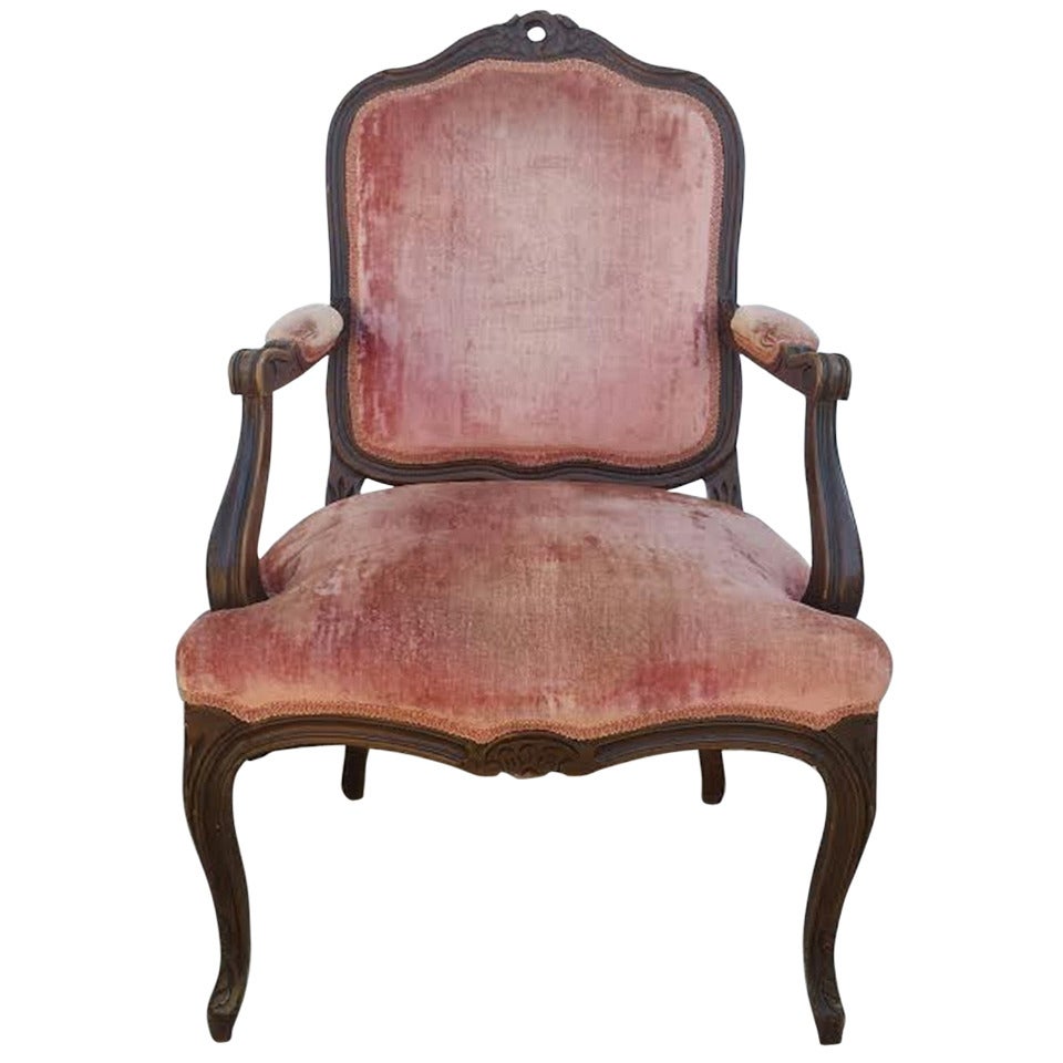 French Armchair in Louis XV Style For Sale