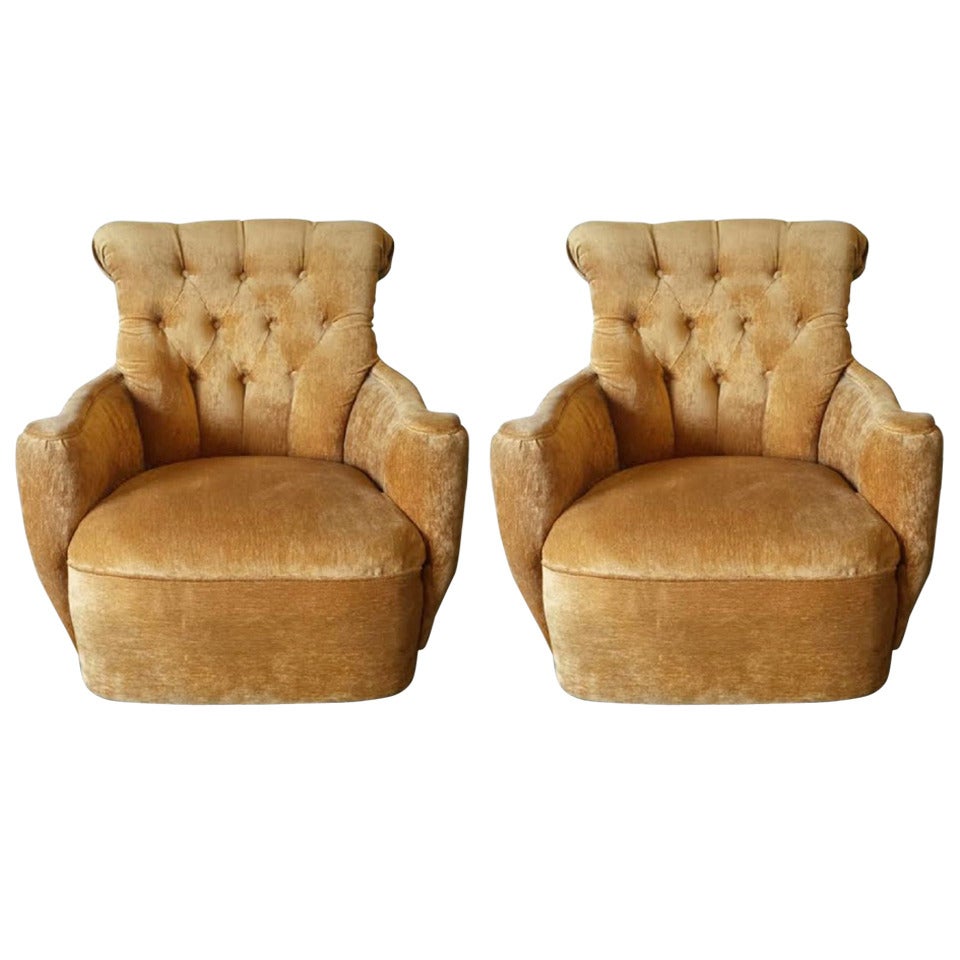 Arm Chairs, Pair of French Art Deco Armchairs For Sale