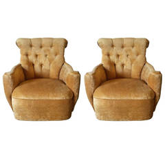 Arm Chairs, Pair of French Art Deco Armchairs