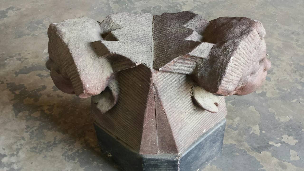 Coffee Table, Pair Architectural Angel's Heads Coffee Table Bases For Sale 1