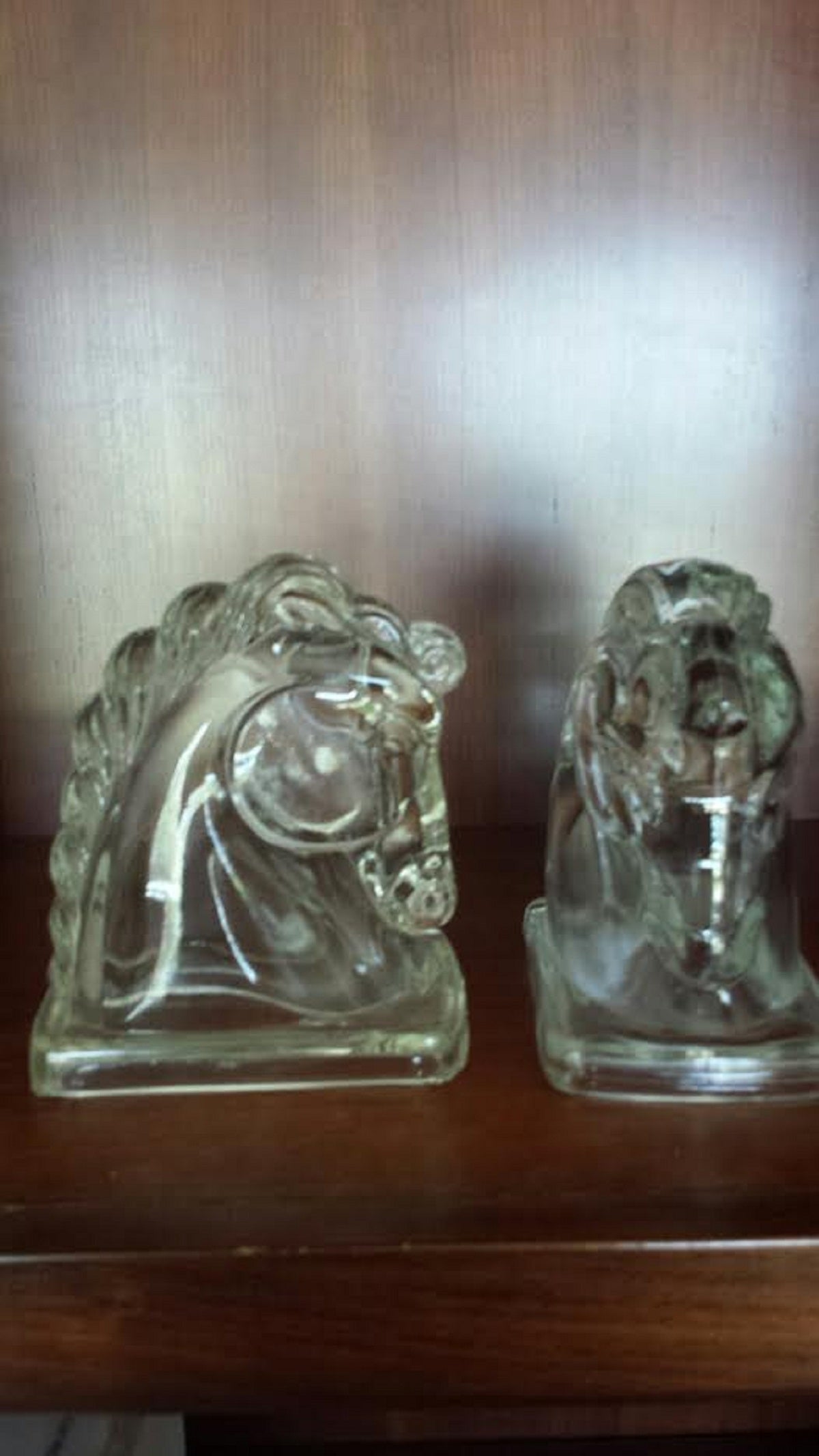 glass horse bookends