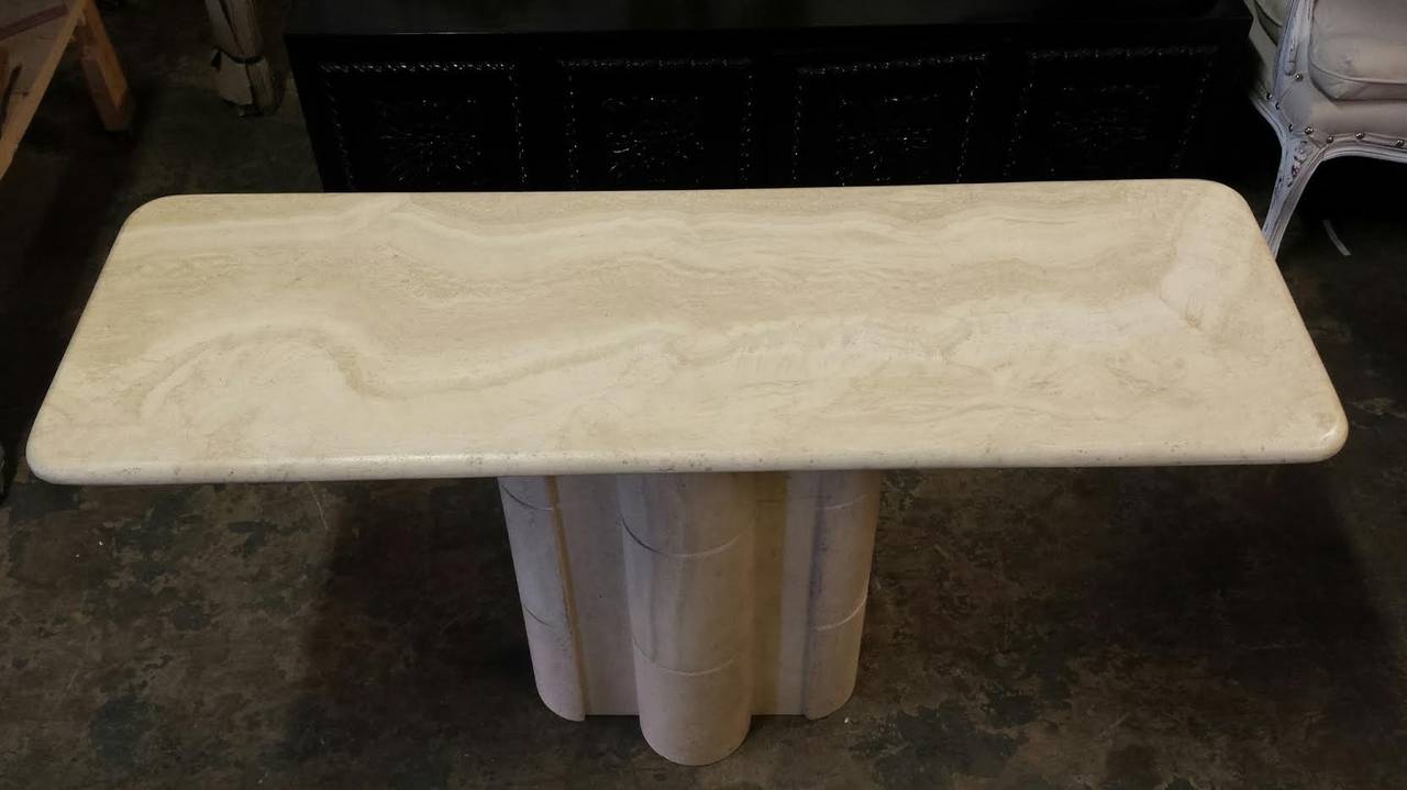 Marble console table. Comes with glass top that can be removed.