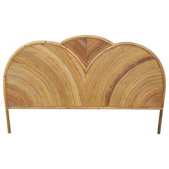 Vintage Mid-Century Bamboo Headboard Queen or California King Size