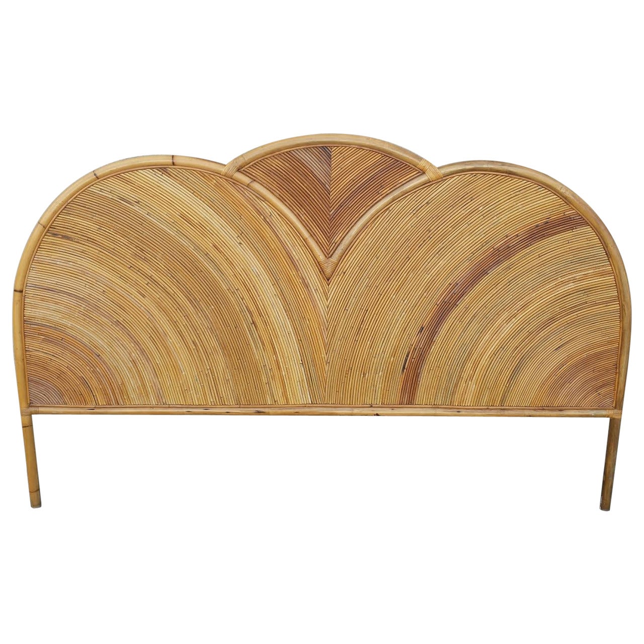 Mid-Century Bamboo Headboard Queen or California King Size