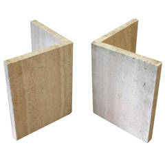 Pair of Marble Bases for Coffee Table or Side Tables