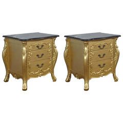 Side Tables, Pair of French Louis XV Style Nightstands