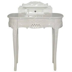 French Provincial Cottage Chic White Console Table or Vanity