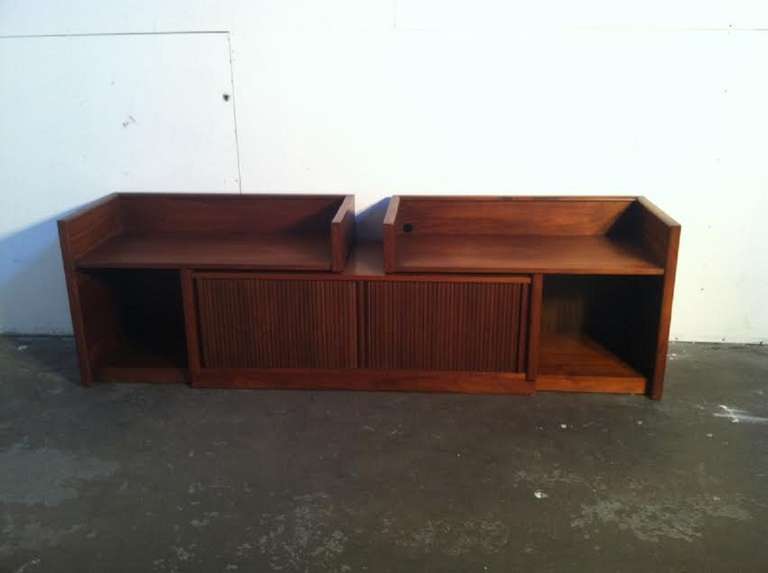 American Danish Mid Century Adjustable Entertainment Cabinet Made By Barzilay