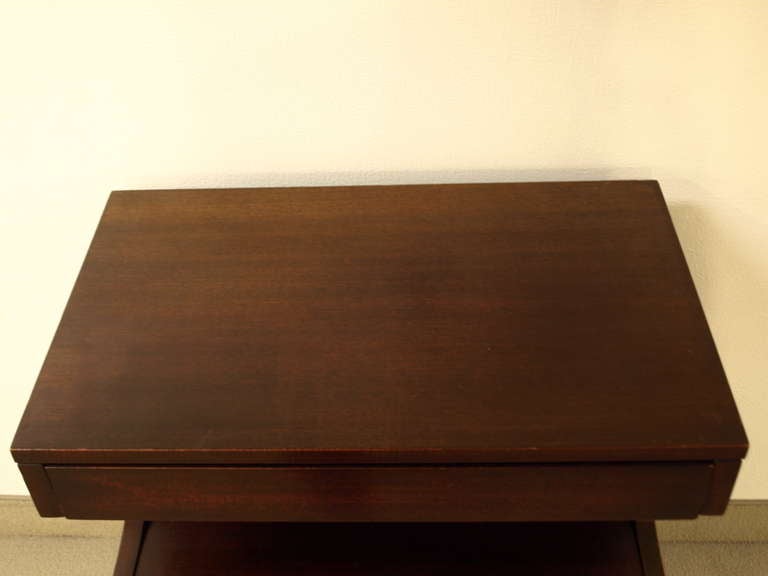 Pair Mahogany Curved Profile Side Tables By Drexel 1