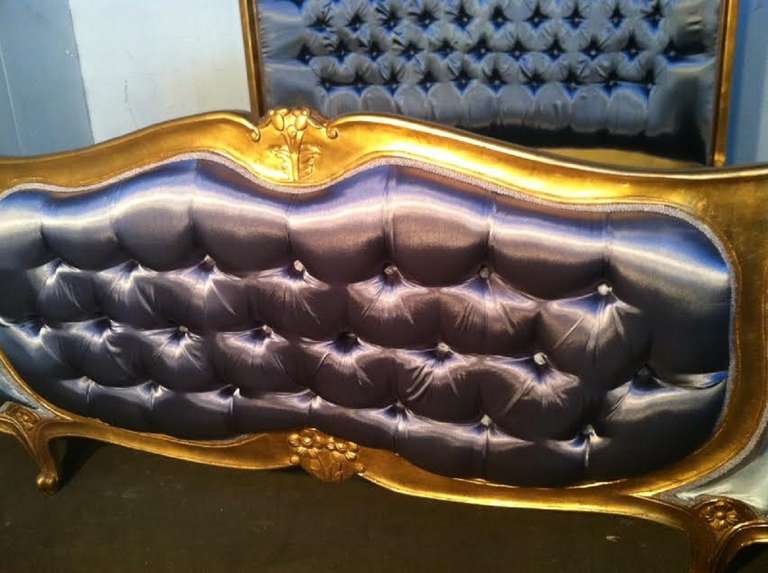 19th Century Louis XV Style King Size Bed Finished in Gold Leaf