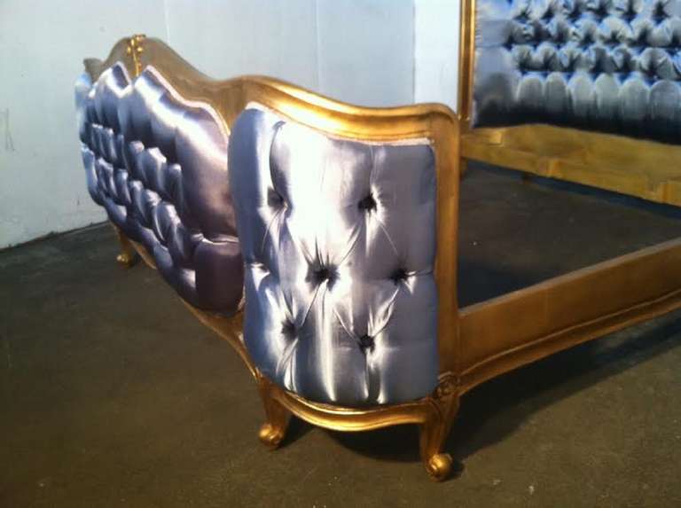 Louis XV Style King Size Bed Finished in Gold Leaf 1