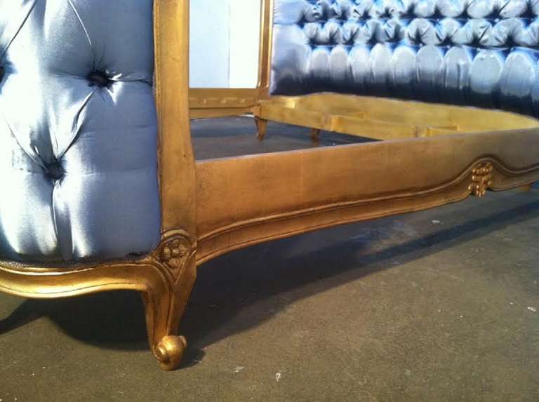 Louis XV Style King Size Bed Finished in Gold Leaf 2