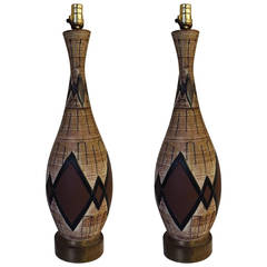 Lamps, Pair of Tall Midcentury Table Lamps