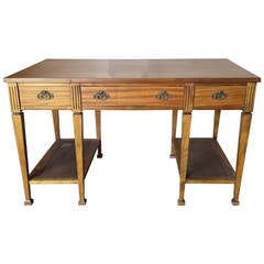 Desk, Mid Century Farmhouse Style Two-Tier Desk Table